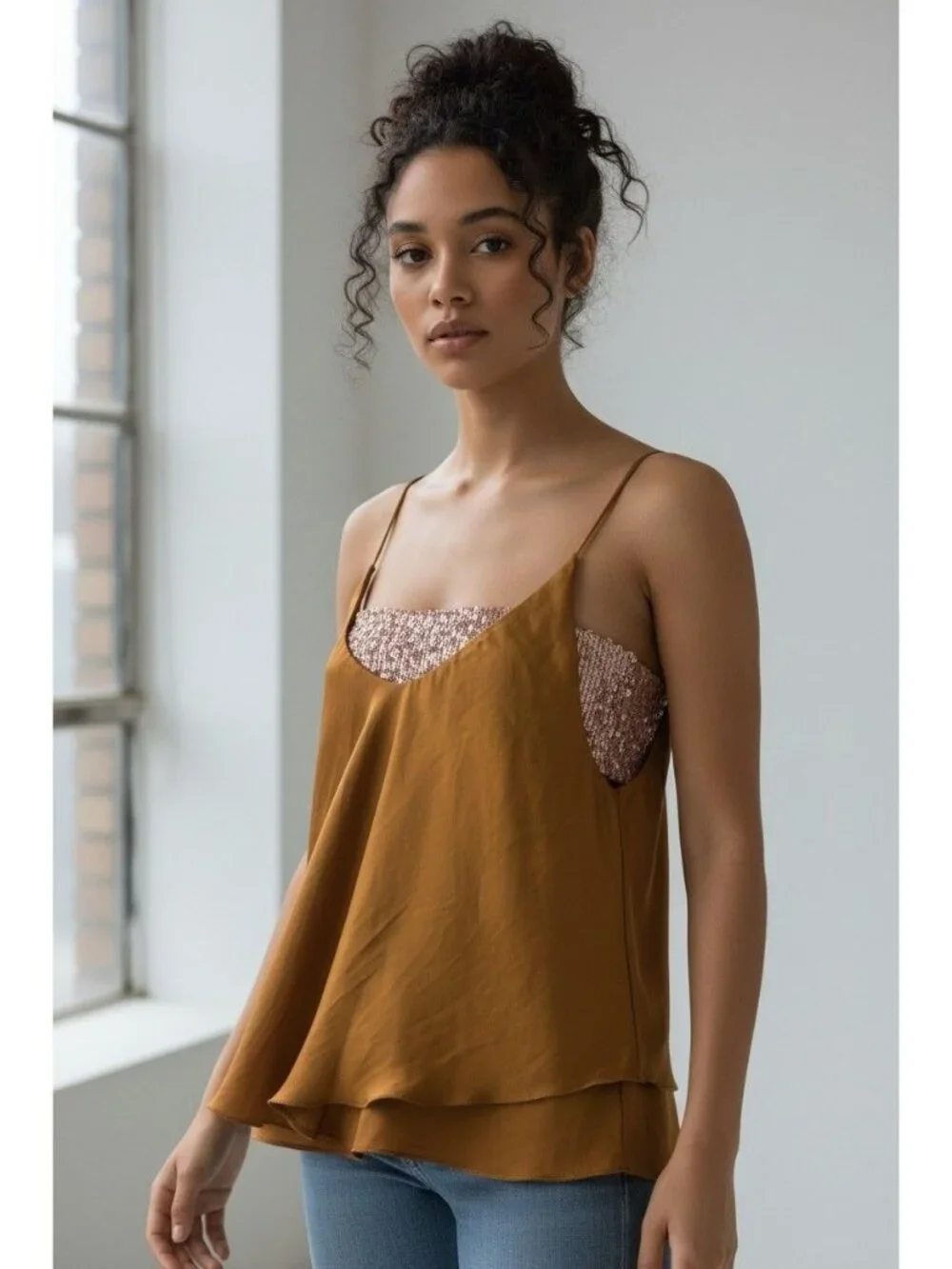 Free People Turn It On Camisole, Amber, Size S
